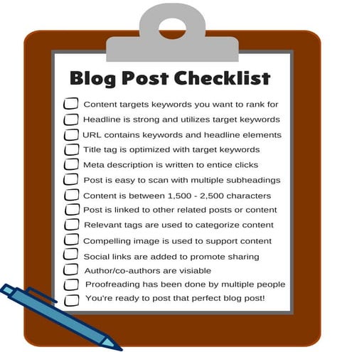 Your Complete Checklist for Crafting the Perfect Blog Post