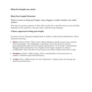 Blog post length case study