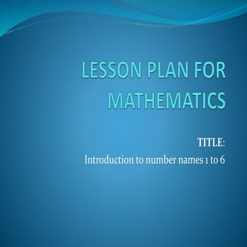 LESSON PLAN FOR MATHEMATICS