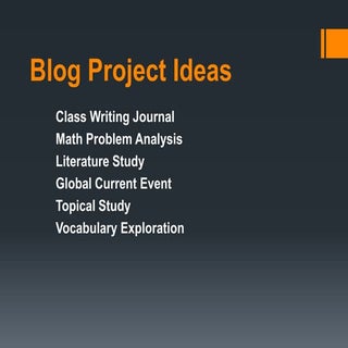 Blog Project Ideas