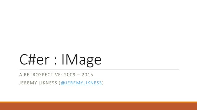 C#er : IMage: A Retrospective 2009 ...