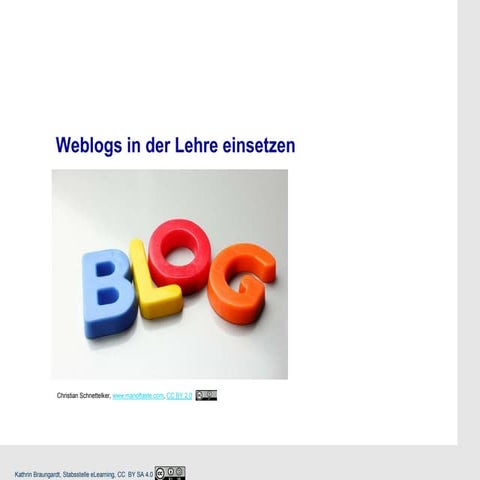 Weblogs in der Lehre einsetzen