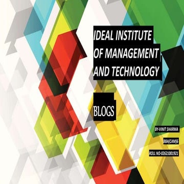 blogs.pptx BLOGS POWER POINT PRESENTATIO