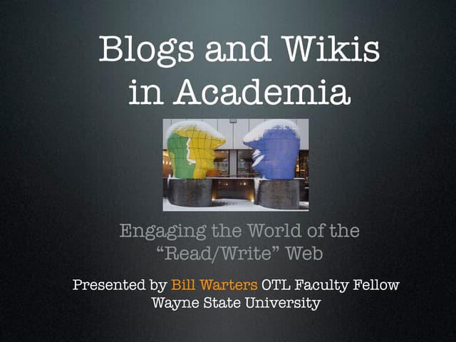 Blogs And Wikis In Academia