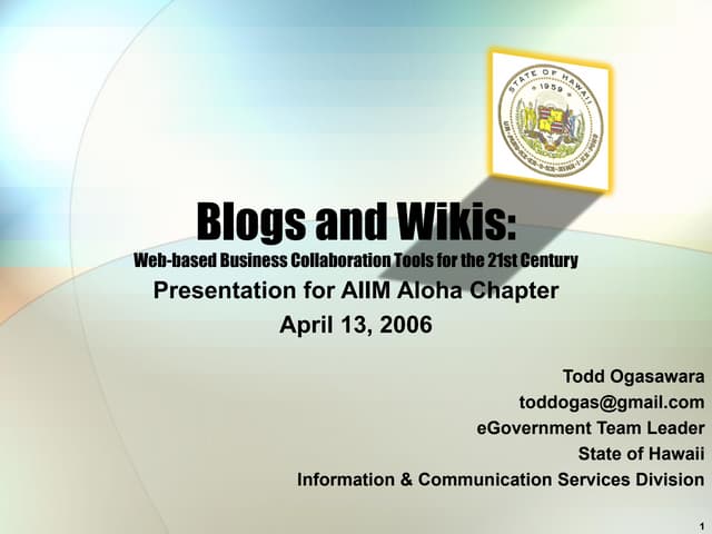 Blogs and Wikis:Web-based Business Collaboration Tools for the 21st Century