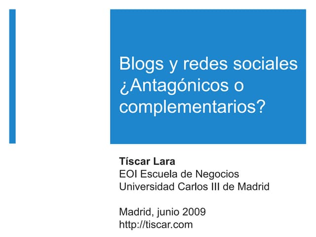 Blogs, Educacion y Redes sociales