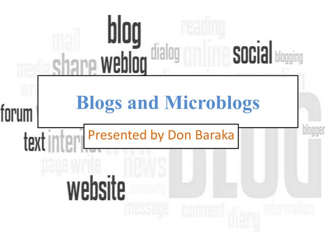 Blogs and microblogs