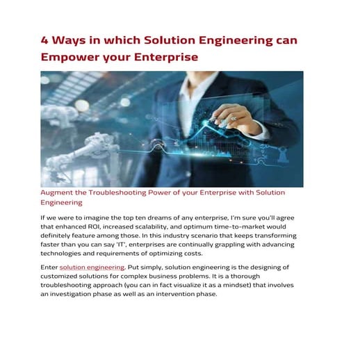 Solution Engineering Services