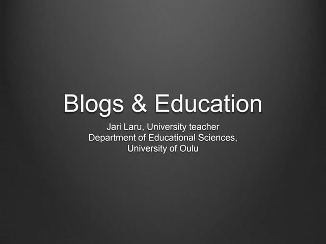 Blogs&education