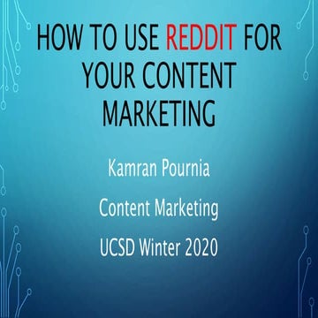 Reddit & Content Marketing