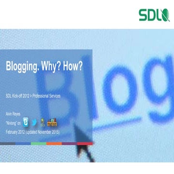 Blogging in the SDL Tridion Community (2012)
