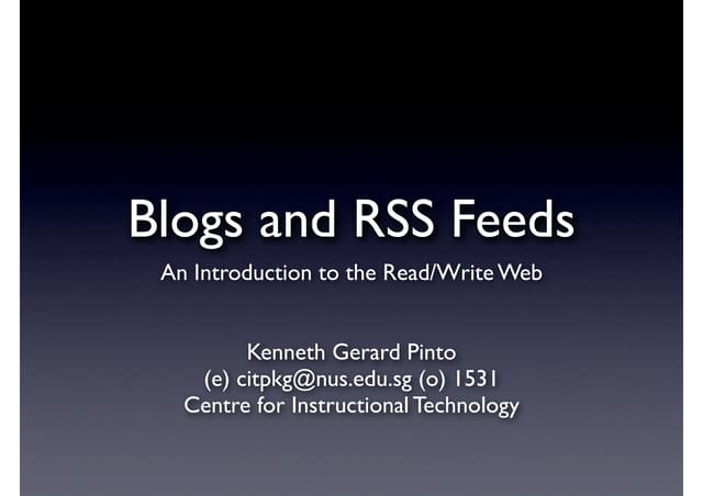 Blogs and RSS Feeds