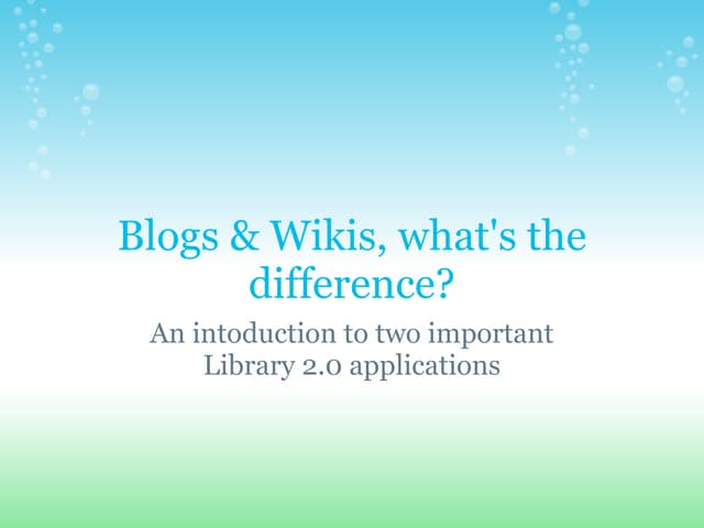 Blogs&Wikis