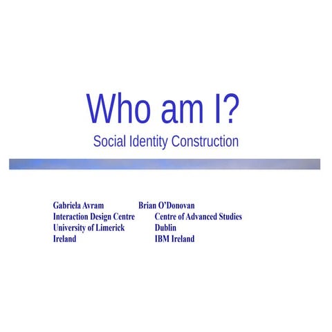 Who am I? Blogtalk 2010 presentation 