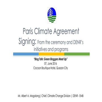 COP21 and the Philippines - Updates from the DENR