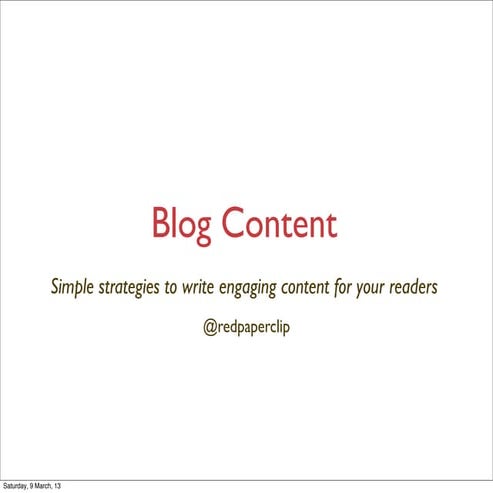 BlogWest: Blog Content Strategies