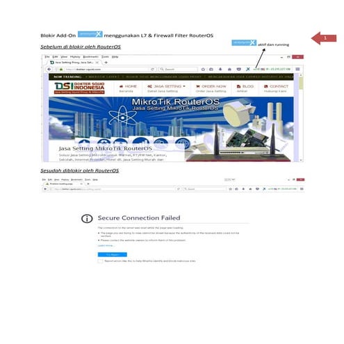 Blokir add on anonymox menggunakan l7 &amp; firewall filter mikro tik routeros