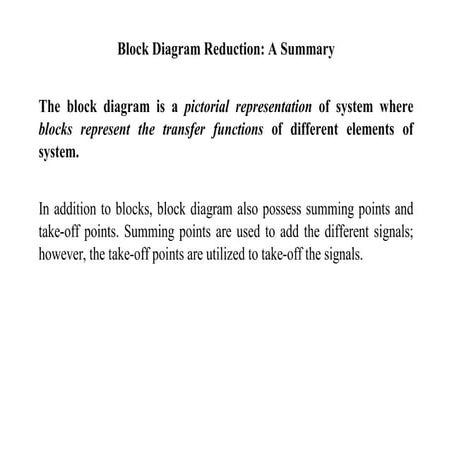 Bloock Diagram Reduction Summary in control system.pdf