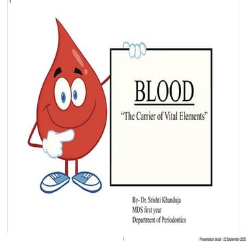 Presentation on Blood and it’s Physiology | PDF