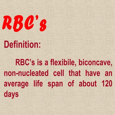 Blood #2, RBCs - Physiology | PPT