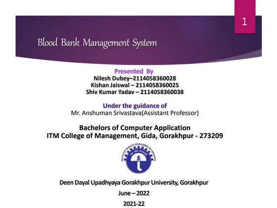 Blood Bank Management System | PPT