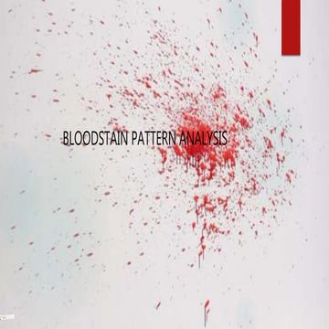 Bloodstain pattern analysis