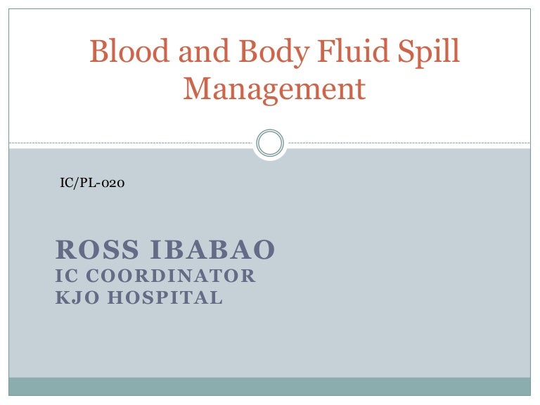 Blood and Body Fluid Spill Management