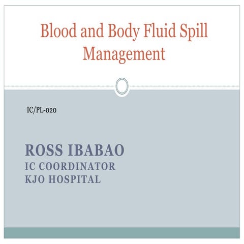 Blood and Body Fluid Spill Management