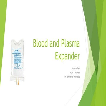 Blood and plasma expander | PPTX