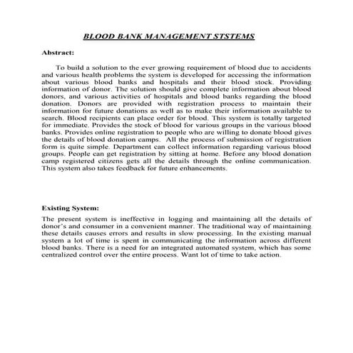 Blood bank management