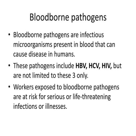 Blood borne pathogens