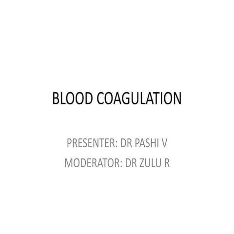 Blood coagulation