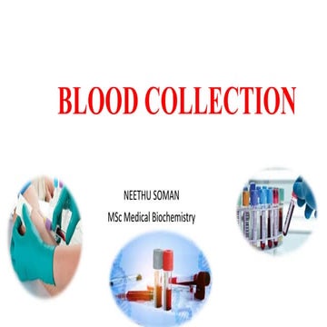 BLOOD COLLECTION METHODS AND PROCEDURE FOR  STUDENTS