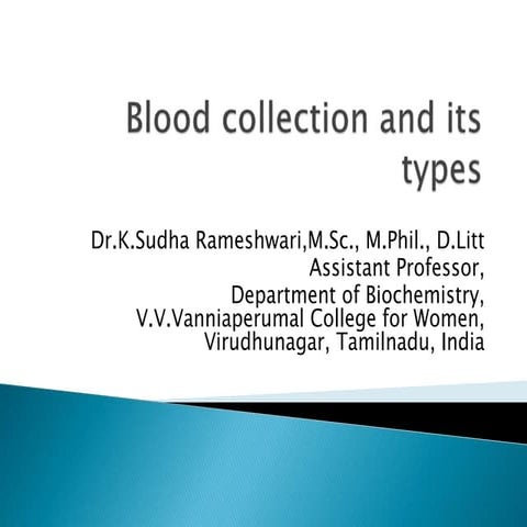 Blood collection and its types