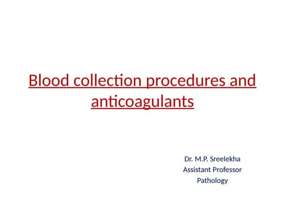 Clotting time - Coagulation of whole blood | PPT