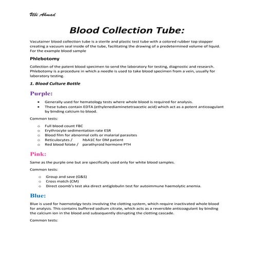 Blood Collection Tube,ubi.