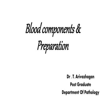 Blood component separation