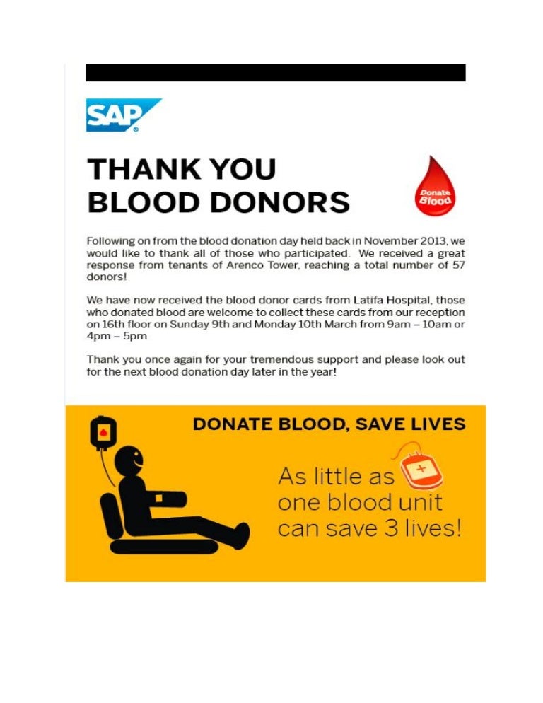Thank you to blood donors!