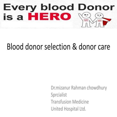 Blood donor selection