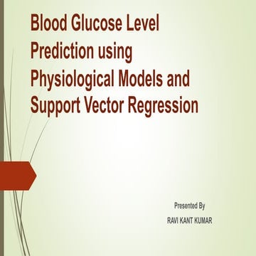 Blood glucose prediction | PPTX