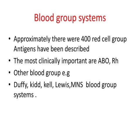 Blood groups and type and immunohematology . PPtx