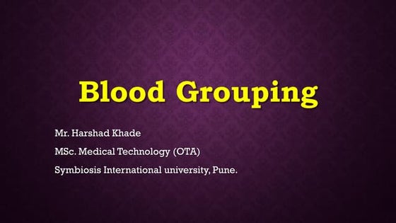 Rh Blood Group System | PPT