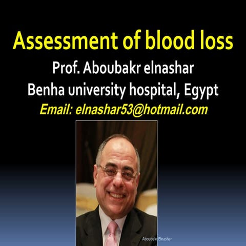 Assessment of blood loss 