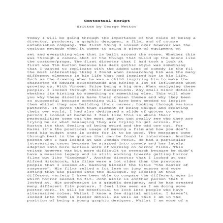 Contextual Research video (Script)