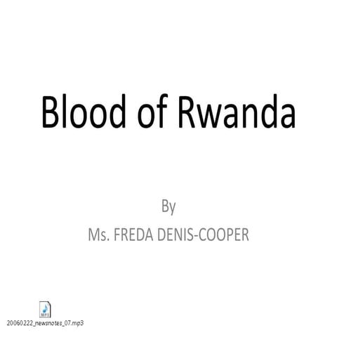 Blood of rwanda