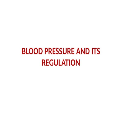 Comprehensive Overview of Blood Pressure and Its Regulation Mechanisms ...