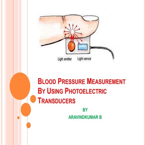 Blood pressure measurement by using photoelectric transducers