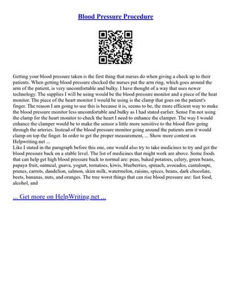 Blood Pressure Procedure