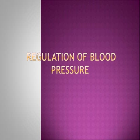 Blood pressure regulation