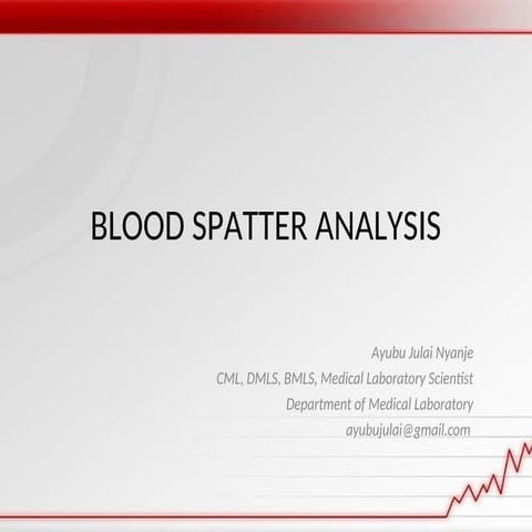 Blood spatter analysis is essential in forensic analysis, blood play major ro...